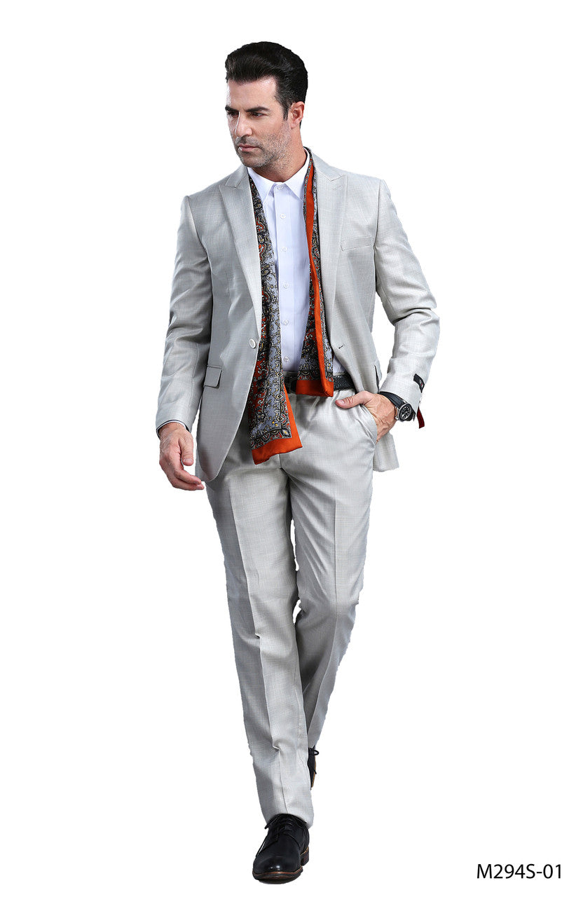 Slim Fit Sharkskin Suit