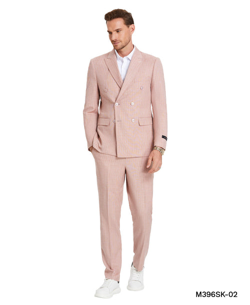 Double-Breasted Pinstripe Three-Piece Suit