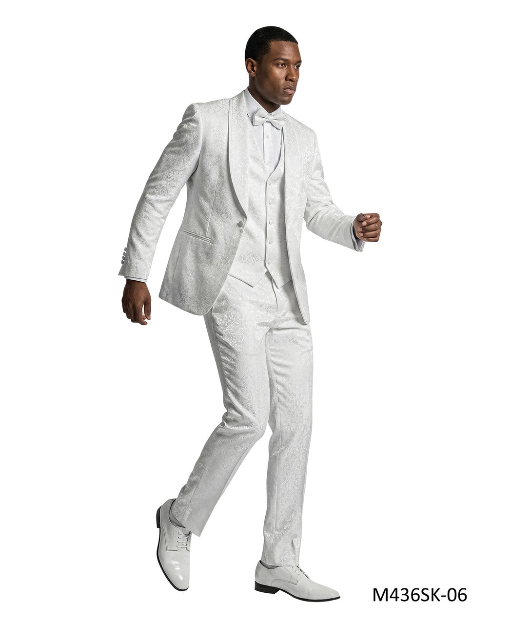 Paisley Three-Piece Suit with Bow Tie