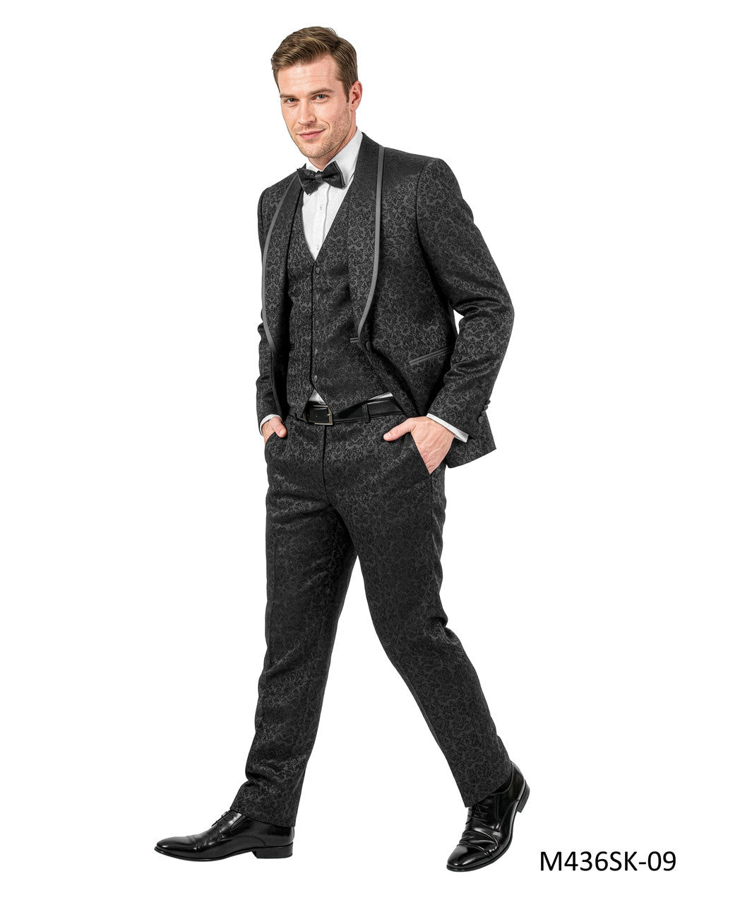 Paisley Three-Piece Suit with Bow Tie