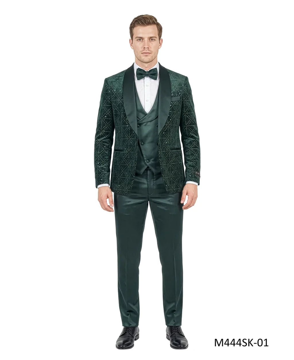 Velvet Sequin Three-Piece Tuxedo