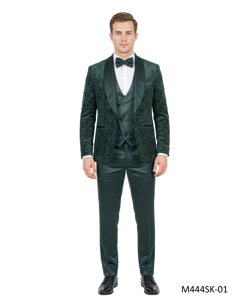 Velvet Sequin Three-Piece Tuxedo