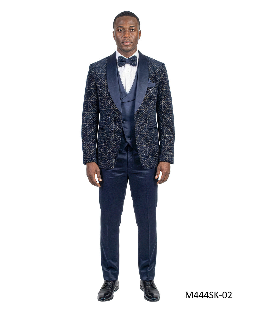 Velvet Sequin Three-Piece Tuxedo