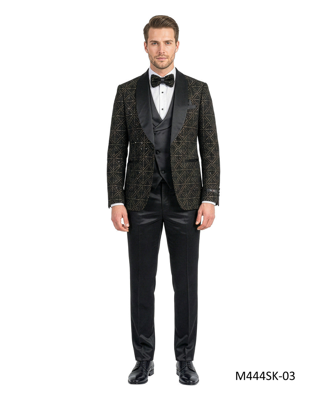 Velvet Sequin Three-Piece Tuxedo
