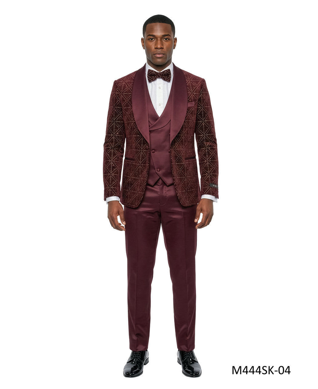 Velvet Sequin Three-Piece Tuxedo