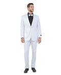 satin shawl collar tuxedo in white
