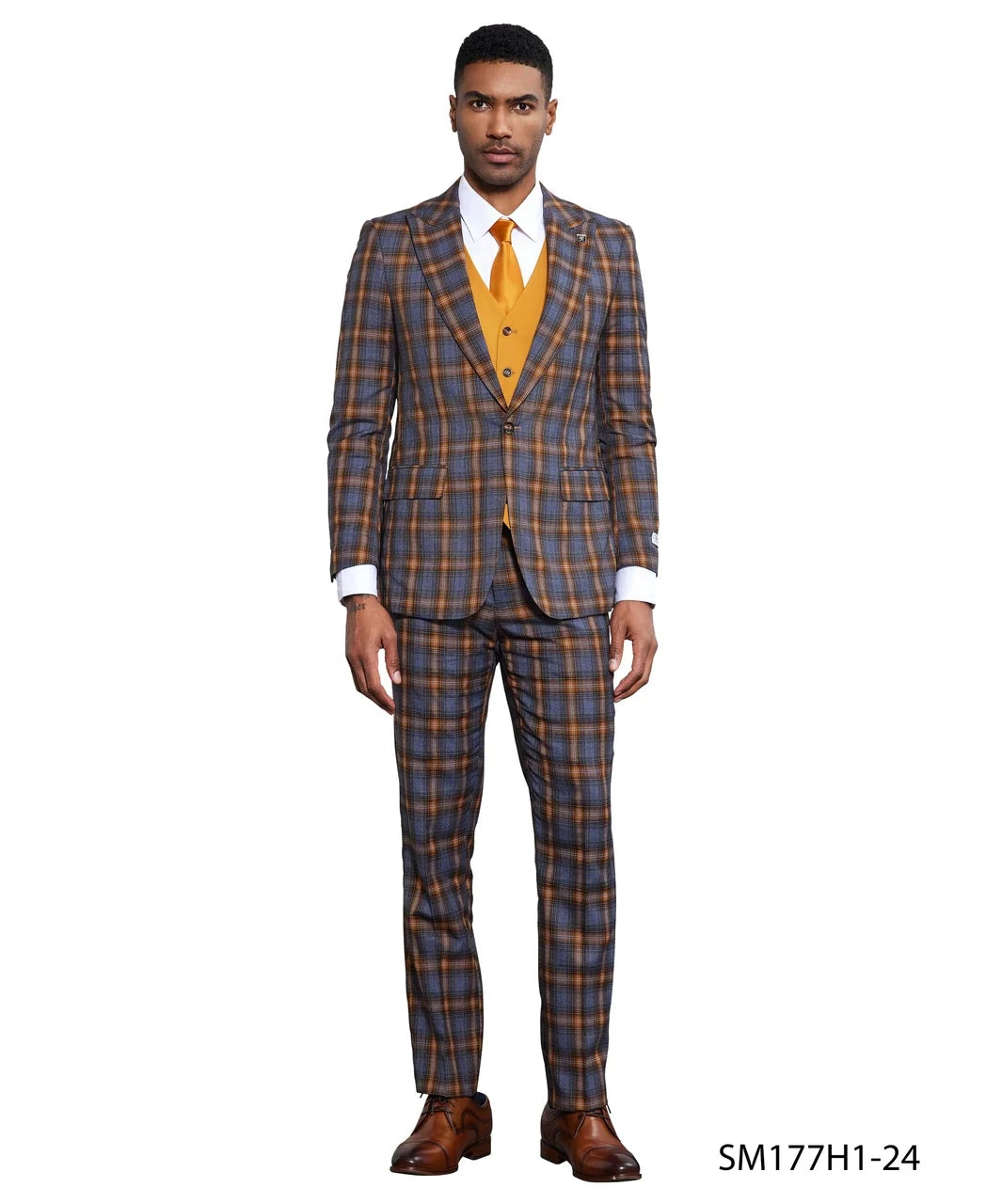 Bold Plaid Three-Piece Suit