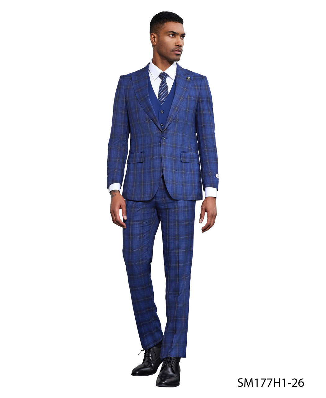 Bold Plaid Three-Piece Suit