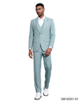 Pastel Windowpane Three-Piece Suit
