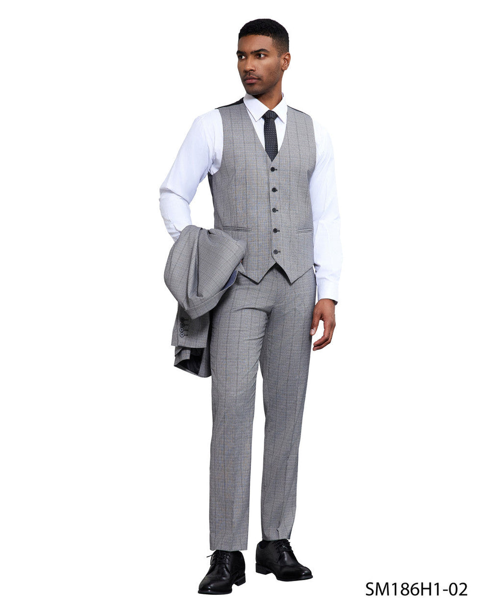 Windowpane Three-Piece Suit