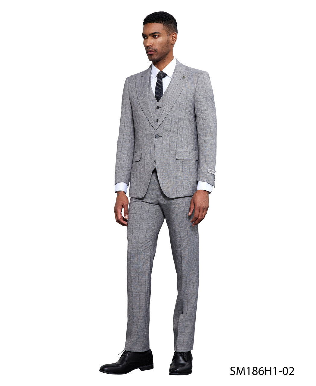 Windowpane Three-Piece Suit
