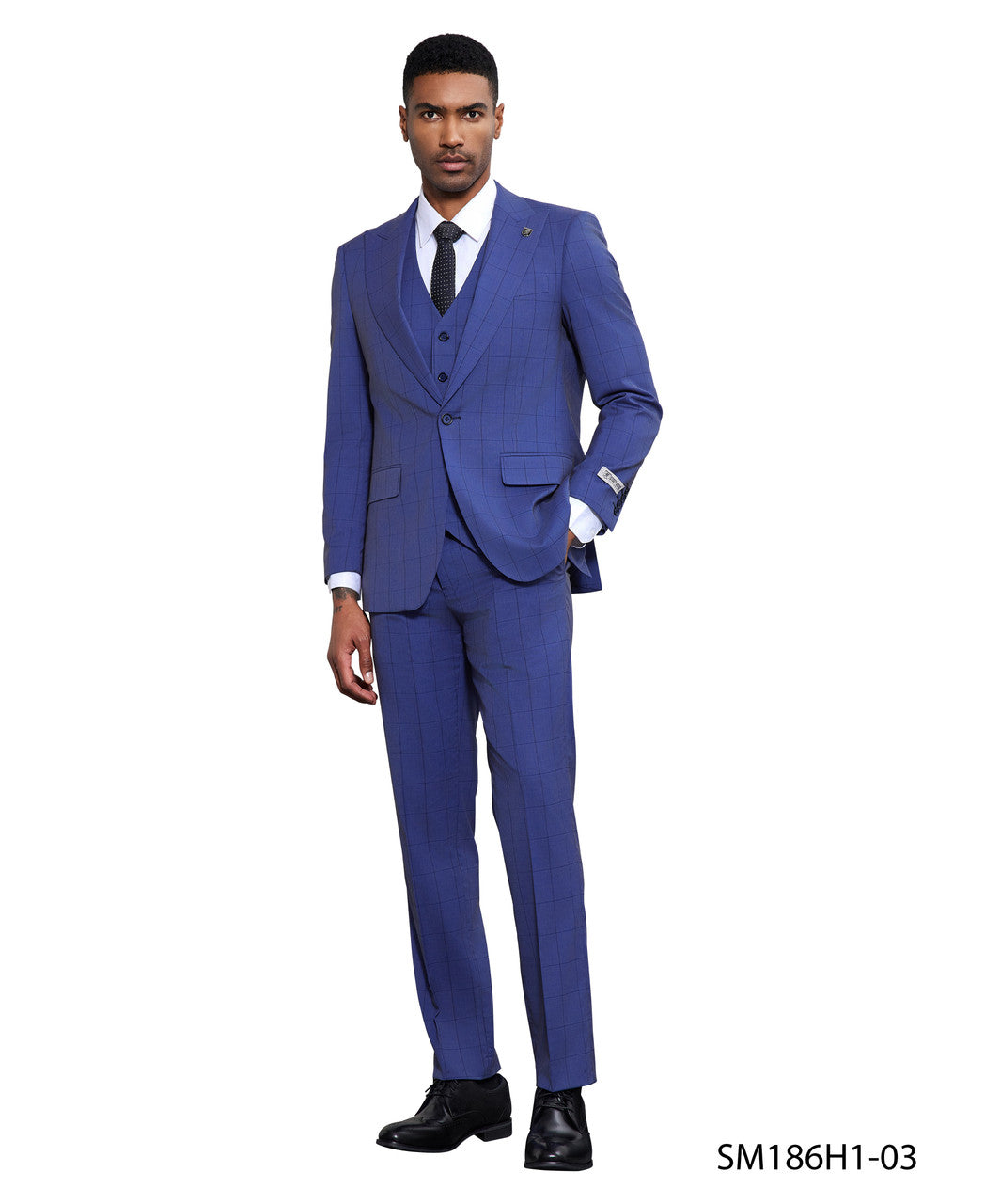 Windowpane Three-Piece Suit