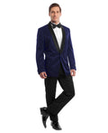 birdseye shawl collar tuxedo in navy
