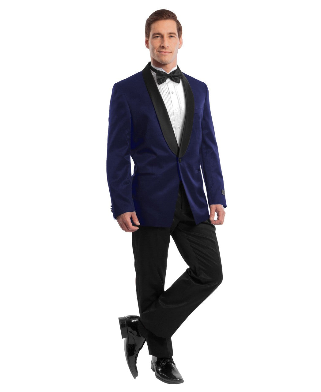 birdseye shawl collar tuxedo in navy