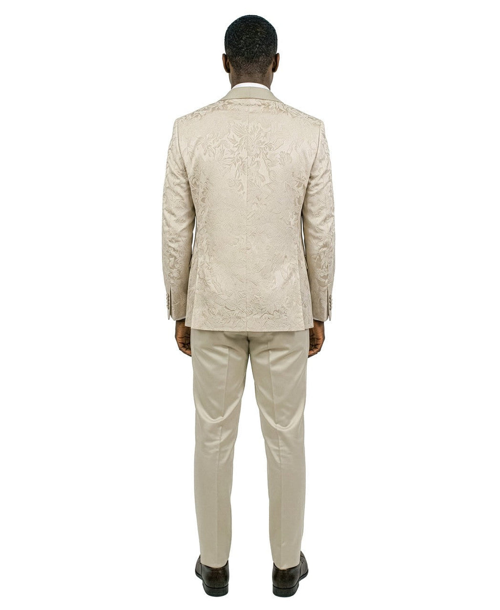 jacquard three-piece tuxedo in ivory, detail