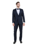 peak lapel tuxedo in navy