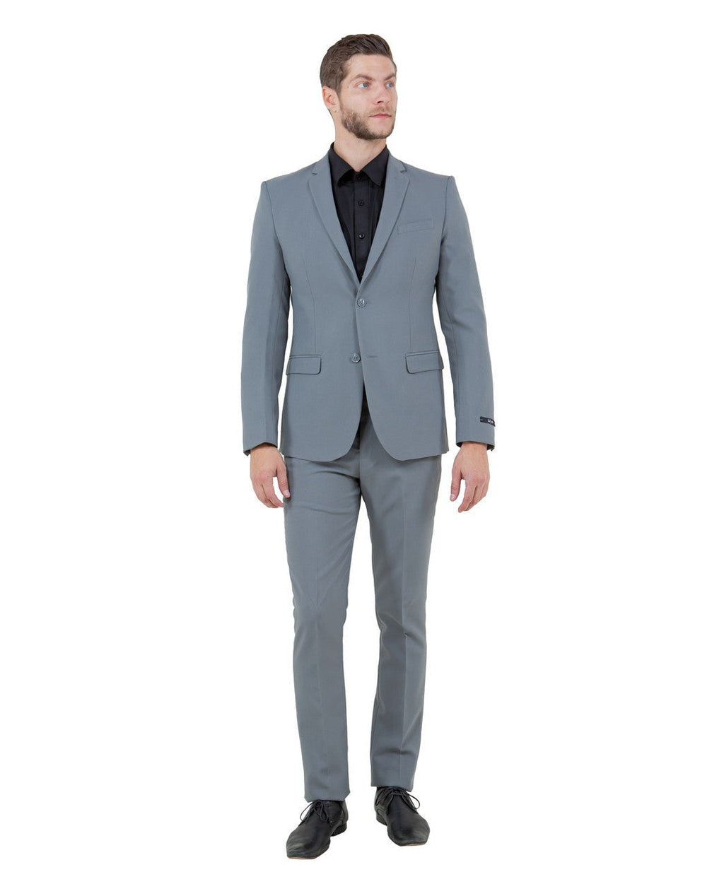 Slim fit two-button suit in light grey