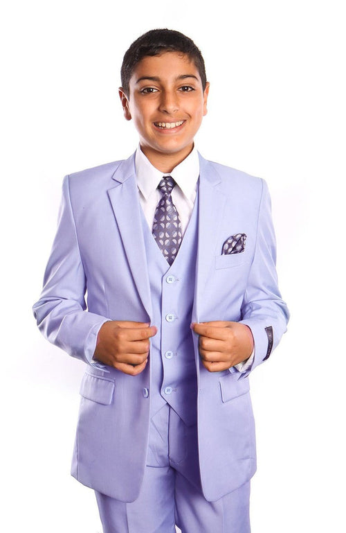 boys’ five-piece vested suit in sky blue