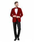 shawl collar dinner jacket in burgundy