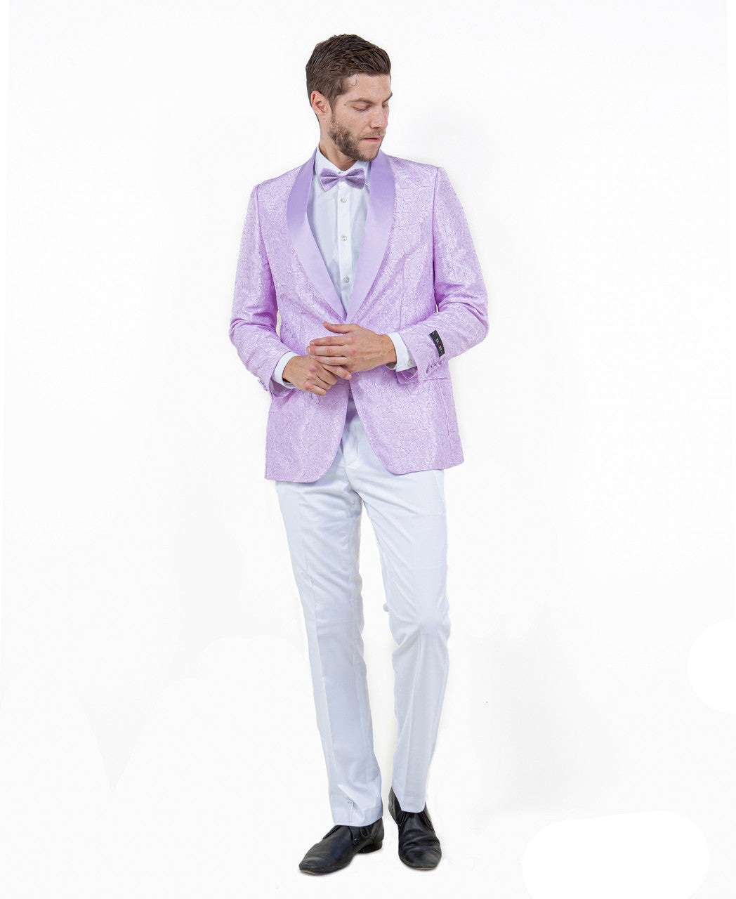 shawl collar dinner jacket in lavender