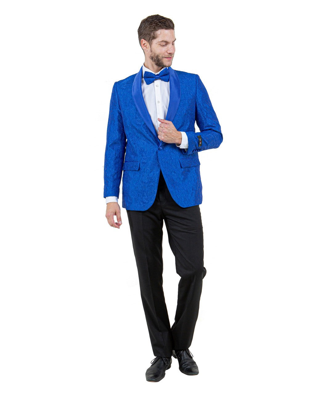 shawl collar dinner jacket in royal blue