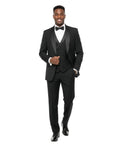 shawl collar tuxedo with double-breasted vest in black