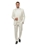 shawl collar tuxedo with double-breasted vest in ivory