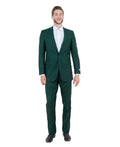 slim fit notch lapel suit in hunter green