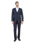 slim fit three-piece suit in navy