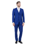 slim fit three-piece suit in royal blue