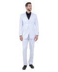 slim fit three-piece suit in white