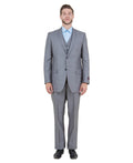 textured two-button suit in grey