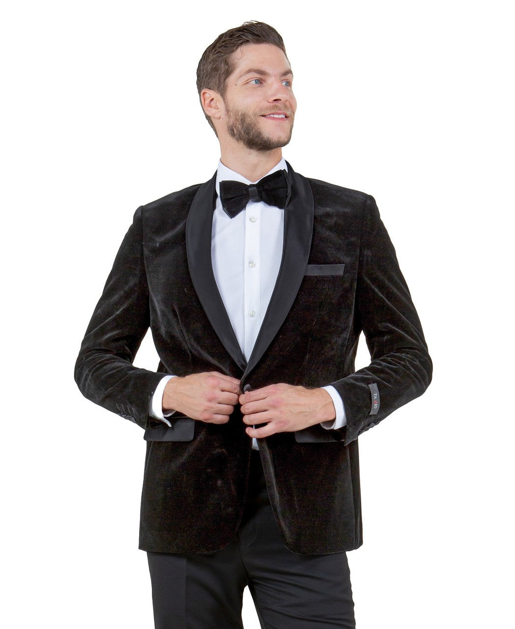 velvet shawl collar dinner jacket in black